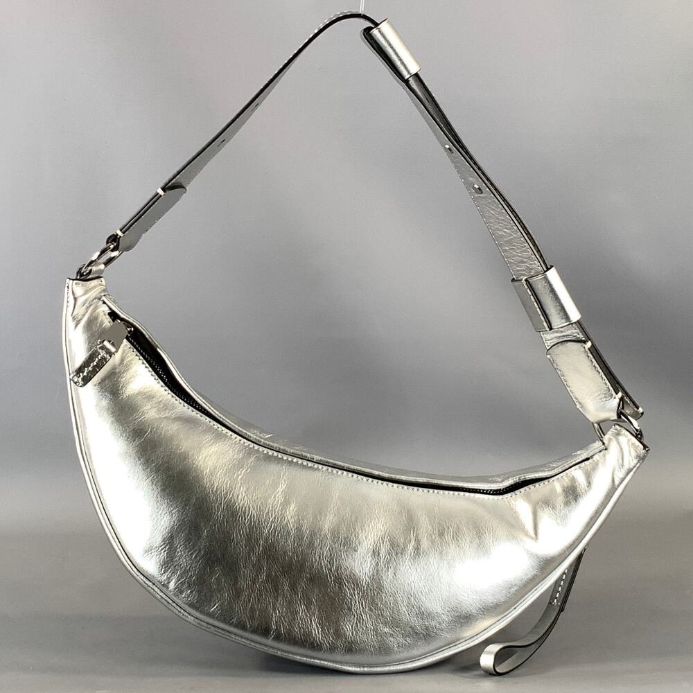PROENZA SCHOULER Silver Metallic Leather Sling Bag